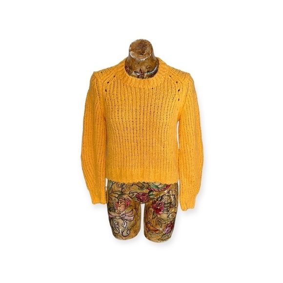 Rag & Bone New York sweater knit top yellow small merino wool - Picture 1 of 10